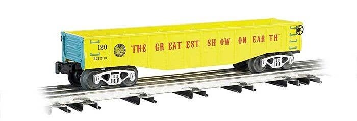 Gondola w/6 Wooden Barrels Load - 3-Rail - Ready to Run - Williams(TM) -- Ringling Bros. and Barnum & Bailey(TM) 120, O, Bachman