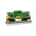 36′ Wide-Vision Caboose - Ready to Run - Silver Series(R) -- Missouri-Kansas-Texas 127 (green, yellow), N, Bachmann Industries