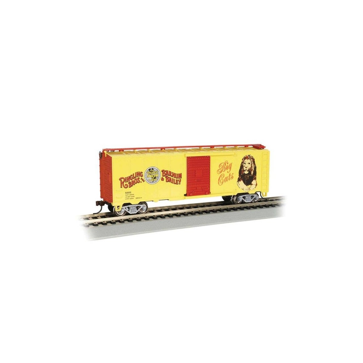 40` Boxcar - Ready to Run -- Ringling Bros. and Barnum & Bailey(TM) `Big Cats` (Lion Car), HO, Bachmann Industries 16612