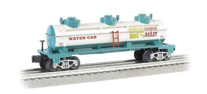 3-Dome Tank Car - 3-Rail - Ready to Run - Williams(TM) -- Ringling Bros. and Barnum & Bailey(TM) 103 (Water), O, Bachmann Indus
