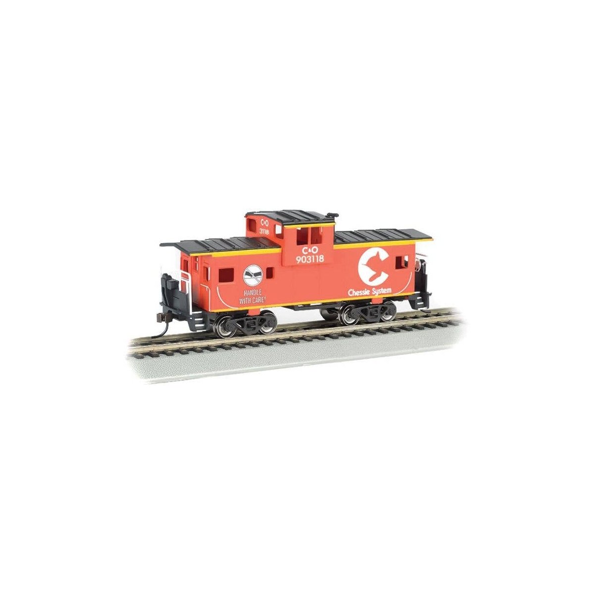 36′ Wide-Vision Caboose - Ready to Run - Silver Series(R) -- Chessie System 903118 (orange), HO, Bachmann Industries 17707