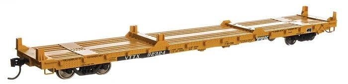 60′ Pullman-Standard Flatcar - Ready to Run -- TTX - VTTX 92324 (Container loading yellow, black, HO, WalthersMainline 5421