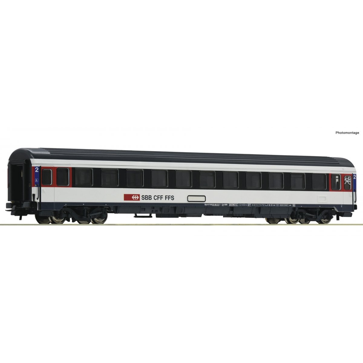 2nd class Eurocity compartment coach, SBB, HO, Roco 54167