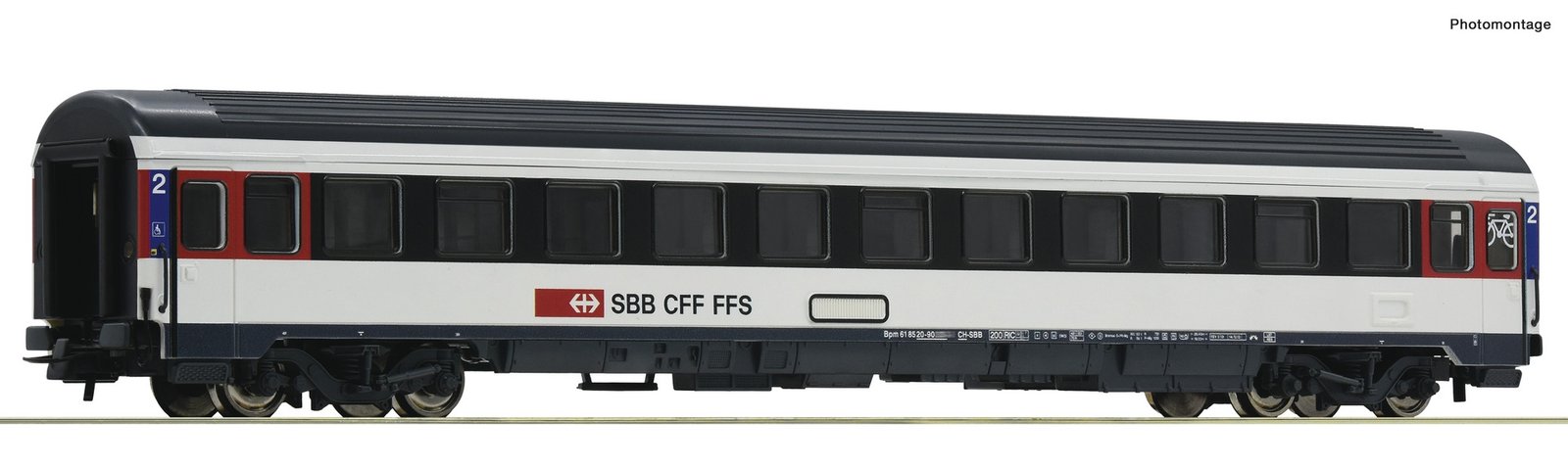 2nd class Eurocity compartment coach, SBB, HO, Roco 54167