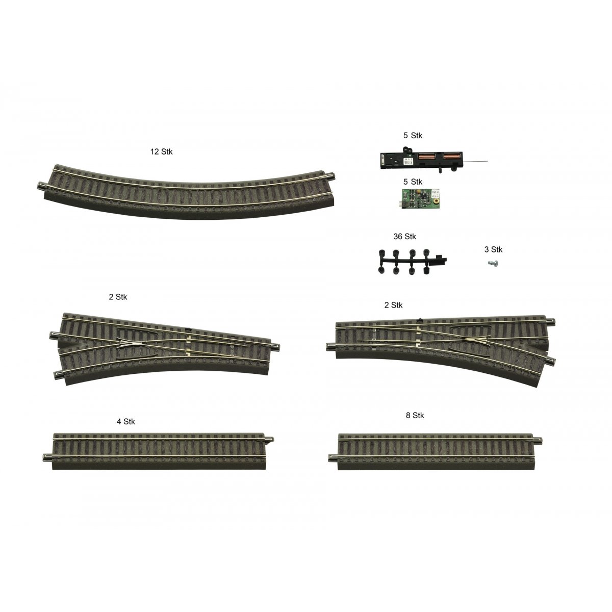 Extension track set for Digital Starter Set, HO, Roco 51250