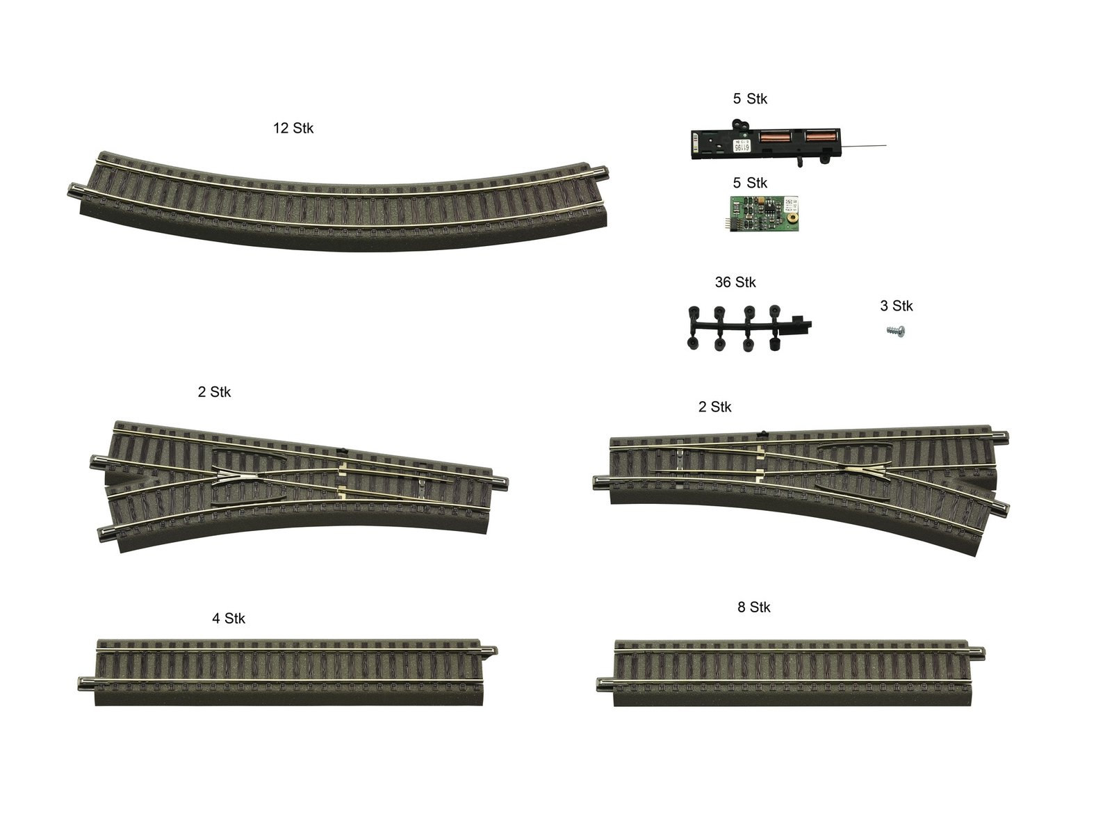Extension track set for Digital Starter Set, HO, Roco 51250