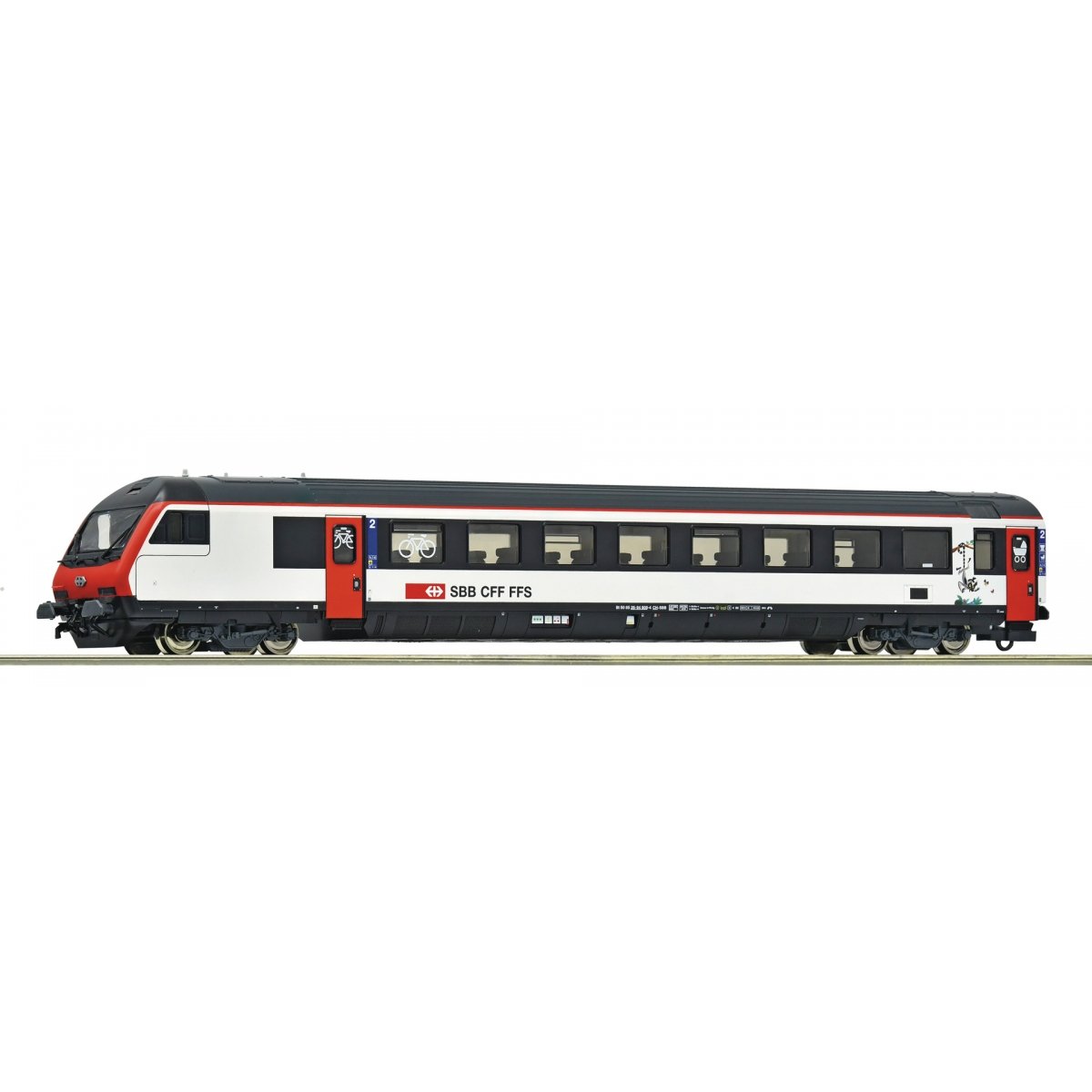 2nd class control cab coach for EW-IV commuter trains, SBB, HO, Roco 6210199