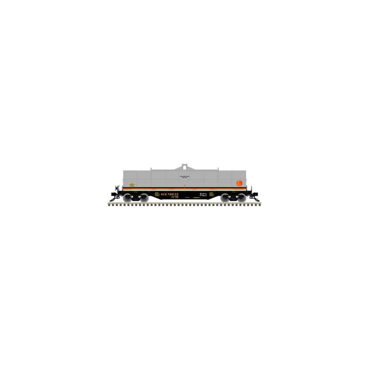 42′ Coil Steel Car with Fishbelly Side Sill - Ready to Run - Master(R) -- Kansas City Southern 720133 (gray, black, red, yello