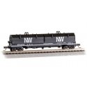 55′ Coil Car with Angled Hoods and Load - Ready to Run -- Norfolk & Western 169796 (black, white, NW Logo), N, Bachmann Indust