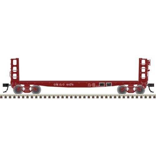42′ Pulpwood Flatcar with Load - Ready to Run -- Gulf, Mobile & Ohio 3966 (Boxcar Red, N, Atlas Model Railroad Co. 50006948