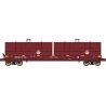 Evans 100-Ton Coil Car with Angled Hoods - Ready to Run -- BNSF Railway (Boxcar Red, Circle Cross Logo, yellow conspicuity marks