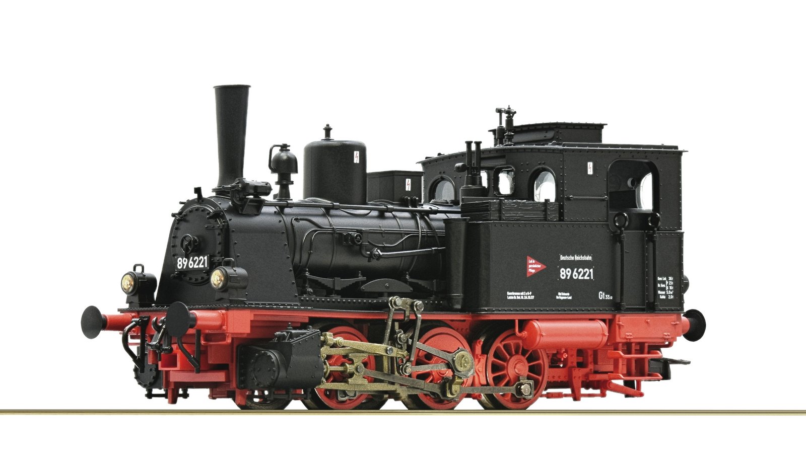 Steam locomotive class 89.70–75, DR, HO, Roco 70045