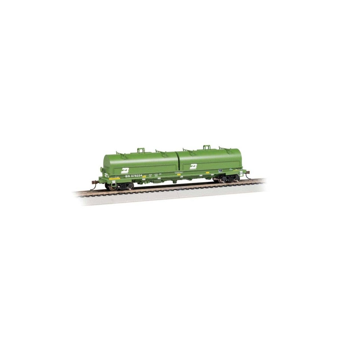 55′ Steel Steel Coil Car with Round Hoods - Ready to Run -- Burlington Northern 576234 (Cascade Green, white, late 1980s Logo)