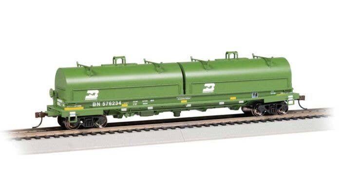 55′ Steel Steel Coil Car with Round Hoods - Ready to Run -- Burlington Northern 576234 (Cascade Green, white, late 1980s Logo)