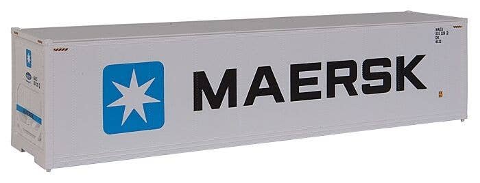 40′ Hi Cube Smooth Side Reefer Container - Assembled -- Maersk, HO, Walthers SceneMaster 8353