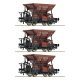 3 piece set: Talbot ballast hopper wagons, DRB, HO, Roco 6600265