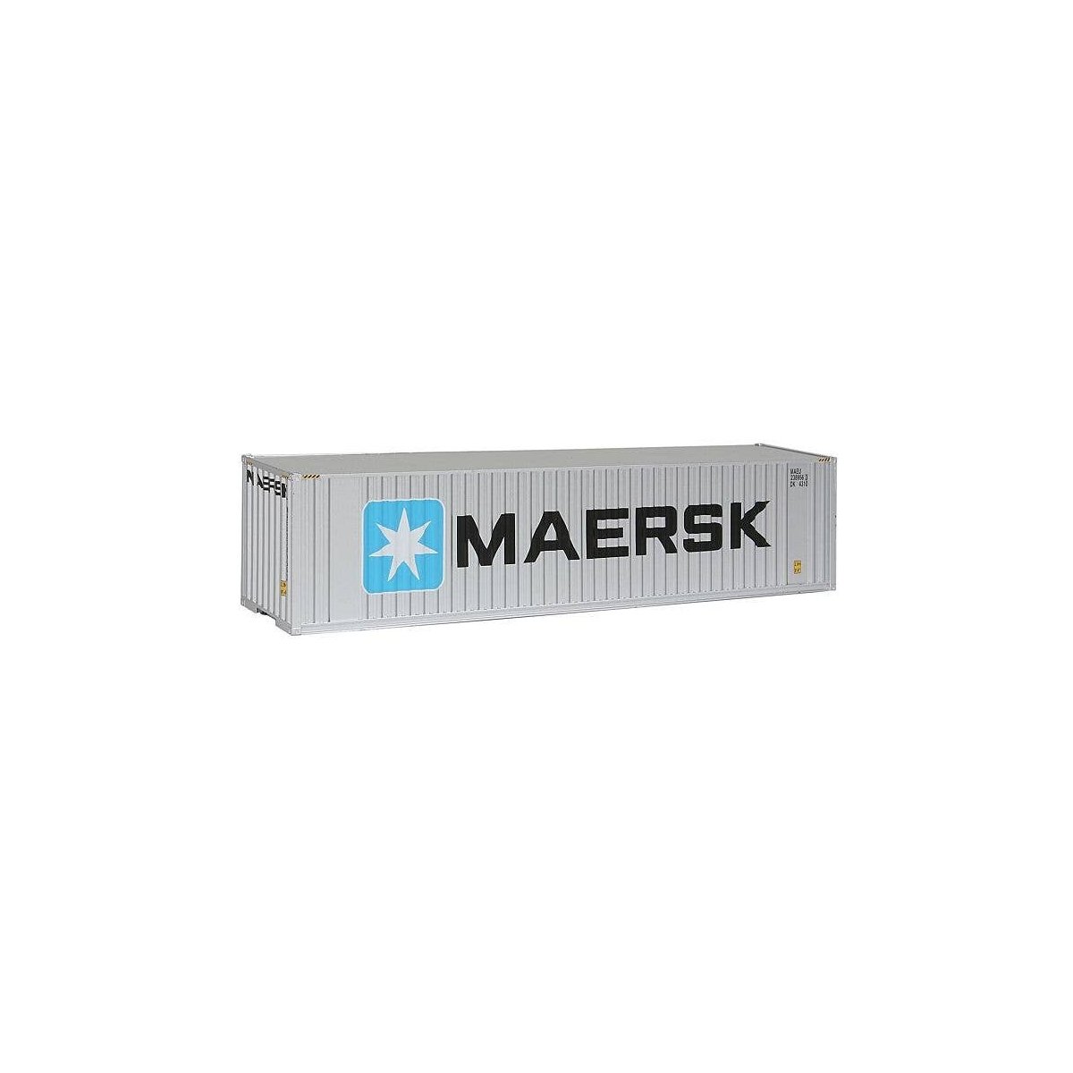 40′ Hi Cube Corrugated Container w/Flat Roof - Assembled -- Maersk, HO, Walthers SceneMaster 8201