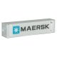 40′ Hi Cube Ribbed Side Container - Assembled -- Maersk, N, Walthers SceneMaster 8801