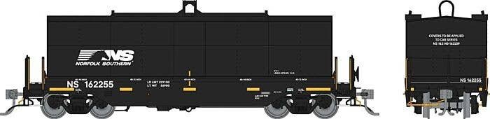 Greenbrier Transverse Coil Car 6-Pack - Ready to Run -- Norfolk Southern Set 1 (black, white, Horse Head Logo), HO, Rapido Train