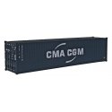 40′ Hi Cube Corrugated Side Container - Assembled -- CMA-CGM (New Logo), HO, Walthers SceneMaster 8257