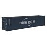 40′ Hi Cube Corrugated Side Container - Assembled -- CMA-CGM (New Logo), HO, Walthers SceneMaster 8257