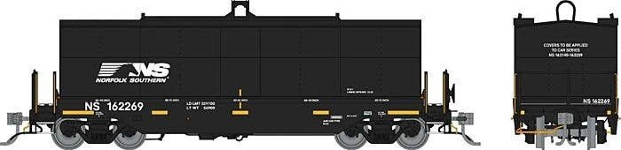 Greenbrier Transverse Coil Car 6-Pack - Ready to Run -- Norfolk Southern Set 2 (black, white, Horse Head Logo), HO, Rapido Train