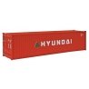 40′ Hi Cube Corrugated Side Container - Assembled -- Hyundai (orange, white, green, yellow), HO, Walthers SceneMaster 8253