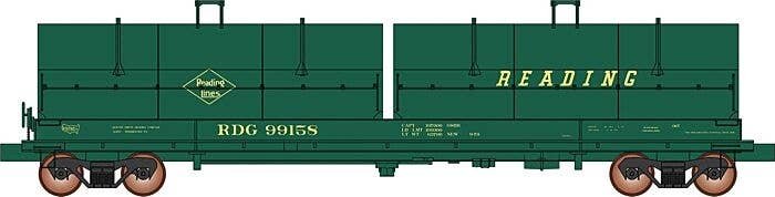 Evans 100-Ton Coil Car with Angled Hoods - Ready to Run -- Reading (green, yellow), HO, Intermountain Railway Company 32504