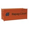 20′ Corrugated Container - Assembled -- Hapag-Lloyd (orange, blue), HO, Walthers SceneMaster 8055