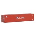 40′ Corrugated Container - Assembled -- K-Line (red, white), HO, Walthers SceneMaster 8153