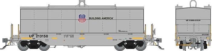 Greenbrier Transverse Coil Car 6-Pack - Ready to Run -- Union Pacific Set 1 (gray, Building America Logo), HO, Rapido Trains Inc