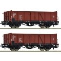 2 piece set: Open goods wagons, DR, HO, Roco 6600194