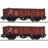 2 piece set: Open goods wagons, DR, HO, Roco 6600194