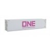 40′ Hi-Cube Corrugated-Side Container - Assembled -- Ocean Network Express - ONE (white, magenta), HO, Walthers SceneMaster 82