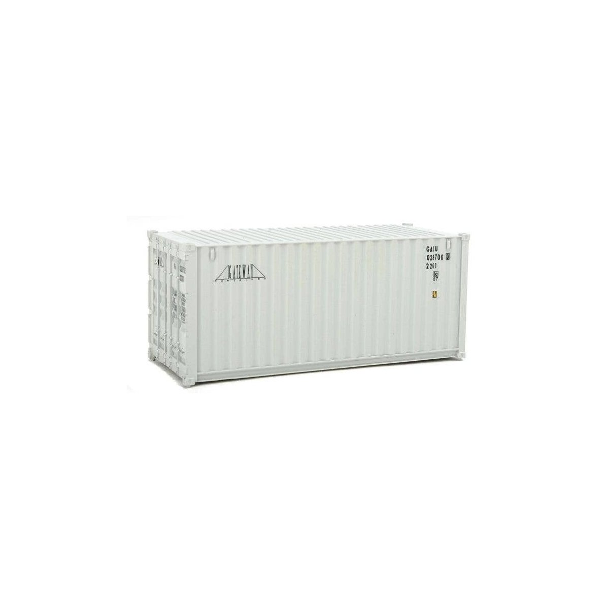 20′ Corrugated Container - Assembled -- Gateway (gray), HO, Walthers SceneMaster 8063