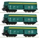 3 piece set: Self-unloading hopper wagons, PTKiGK, HO, Roco 6600195