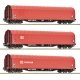3 piece set: Sliding tarpaulin wagons, DB AG, HO, Roco 6600156
