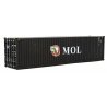 40′ Hi-Cube Corrugated-Side Container - Assembled -- Mitsui OSK Lines (black, white, red Alligator Logo), HO, Walthers SceneMa