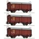 3 piece set: Sliding roof wagons, SNCF, HO, Roco 6600173