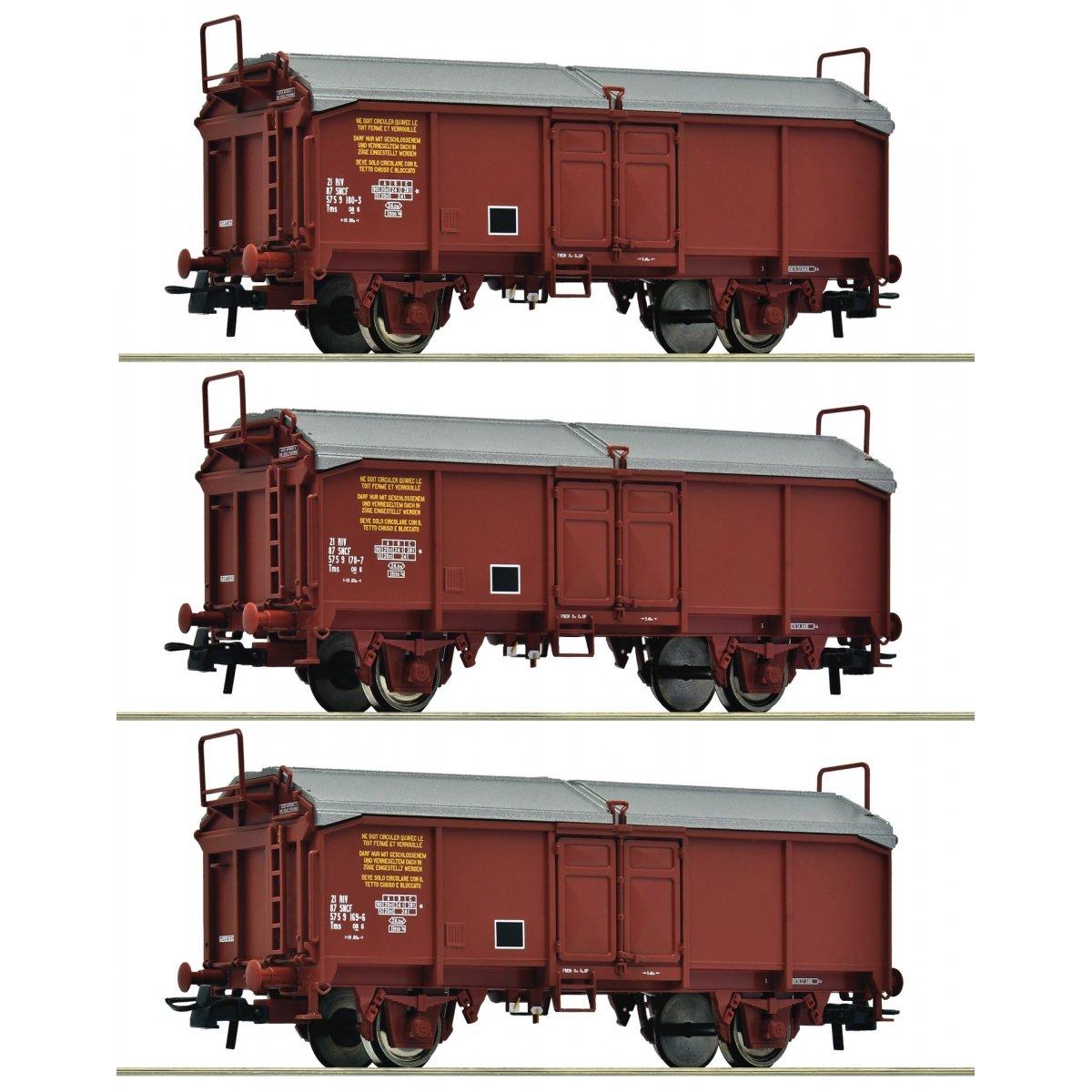 3 piece set: Sliding roof wagons, SNCF, HO, Roco 6600173