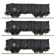 3 piece set: Open goods wagons, SNCF, HO, Roco 6600141