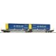 Articulated double-pocket wagon T3000e, Hupac, HO, Roco 6600137