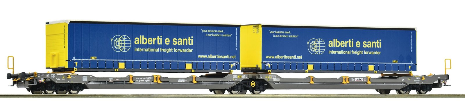 Articulated double-pocket wagon T3000e, Hupac, HO, Roco 6600137