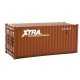 20′ Corrugated Container - Assembled -- Xtra Leasing (brown, white), HO, Walthers SceneMaster 8067