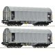 2 piece set: Sliding tarpaulin wagons, CD, HO, Roco 6600144