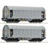 2 piece set: Sliding tarpaulin wagons, CD, HO, Roco 6600144