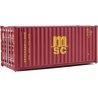 20′ Corrugated Container - Assembled -- Mediterranean Shipping Co. (MSC) (red), HO, Walthers SceneMaster 8059