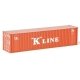 40′ Hi Cube Ribbed Side Container - Assembled -- K-Line, N, Walthers SceneMaster 8803