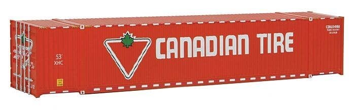 53′ Singamas Corrugated-Side Container - Ready to Run -- Canadian Tire (red, white, green), HO, Walthers SceneMaster 8514