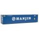 45′ CIMC Container - Assembled -- Hanjin (blue, white), HO, Walthers SceneMaster 8561